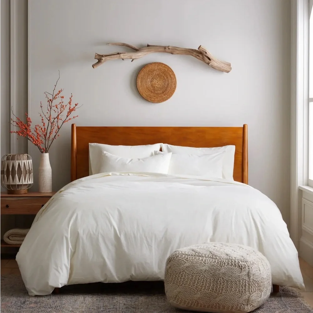 QUINCE Organic Brushed Cotton Duvet Cover Full Queen Ivory